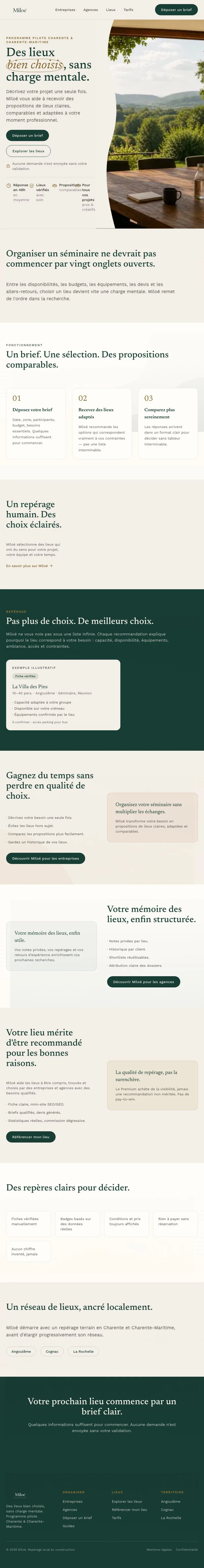 Aperçu du site Miloé