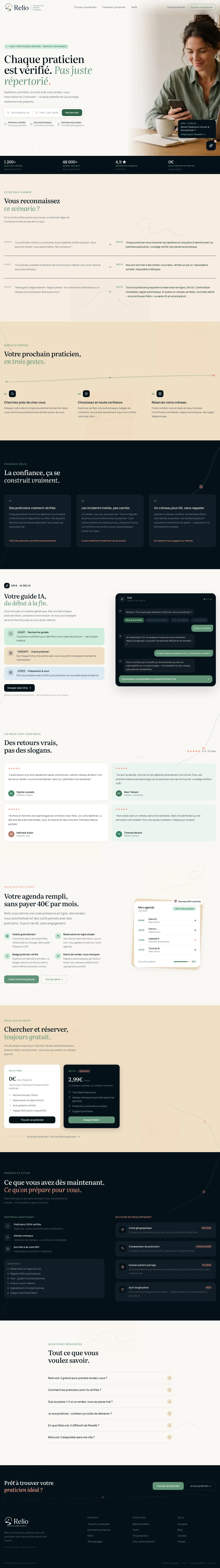 Aperçu du site Relio — Plateforme bien-être